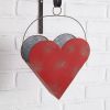 Rustic Hanging Heart Planter - Decorative Metal Plant Holder for Indoor or Outdoor Use