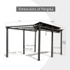 11 X 16 FT Outdoor Living Outdoor Retractable Pergola with Weather-Resistant Canopy Aluminum Garden Pergola Patio Grill Gazebo for Courtyard -Dark Gra