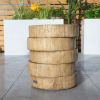 Natural Wood Finish Faux Wood Grain Side Table for Indoor and Outdoor