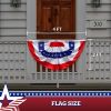 USA Pleated Fan Flag 2x4 Feet American USA Bunting Decoration Flags Embroidered Patriotic Stars & Sewn Stripes Canvas Header Brass Grommets