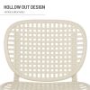 3 Pieces Hollow Design Retro Patio Table Chair Set All Weather Conversation Bistro Set Outdoor Table with Open Shelf and Lounge Chairs with Widened Se