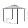 Outsunny 9.6' x 11.6' Patio Gazebo, Outdoor Canopy Shelter with 2-Tier Roof and Netting, Steel Frame for Garden, Lawn, Backyard, and Deck, Taupe