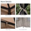 Outsunny 9.6' x 9.6' Patio Gazebo, Outdoor Canopy Shelter with 2-Tier Roof and Netting, Steel Frame for Garden, Lawn, Backyard, and Deck, Taupe