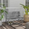 Outsunny 48.5" Garden Bench, Outdoor Patio Bench, Lightweight Aluminum Park Bench with Slatted Seat for Lawn, Park, Deck, Gray