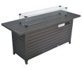 57 in Propane Fire Pit Table, 50000BTU, Retangular Outdoor Gas Fire Pit Table, Firepit Table with Lid & Wind Guard, ETL Certification