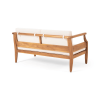 Aston Outdoor Mid-Century Modern Cushioned Acacia 4-seat Chat Set - Teak Finish + Cream Cushion