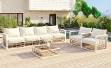 TOPMAX Modern Minimalist 7-Piece Metal Patio Sectional Sofa Set