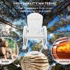 Outsunny Wooden Rocking Chair, Adirondack Rocker Chair w/ Slatted Design and Oversized Back, Outdoor Rocking Chair with Wagon Wheel Armrest for Porch