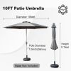10FT Patio Umbrella, Outdoor Table Umbrella with Push Button Tilt and Crank