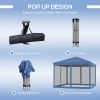 Outsunny 10' x 10' Pop Up Canopy Tent with Netting, Instant Gazebo, Ez up Screen House Room with Carry Bag, Height Adjustable, for Outdoor, Garden