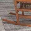 Outsunny Outdoor Rocking Chair Set of 2 with Side Table, Patio Wooden Rocking Chair with Smooth Armrests, High Back for Garden, Balcony, Porch
