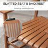 Outsunny Outdoor Rocking Chair Set of 2 with Side Table, Patio Wooden Rocking Chair with Smooth Armrests, High Back for Garden, Balcony, Porch