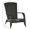 Outsunny Patio Wicker Adirondack Chair, Outdoor All-Weather Rattan Fire Pit Chair w/ Soft Cushions