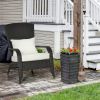 Outsunny Patio Wicker Adirondack Chair, Outdoor All-Weather Rattan Fire Pit Chair w/ Soft Cushions