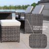 Direct Wicker 11-Piece Outdoor Wicker Dining Set Garden Rattan Dining Chair Lounge Set